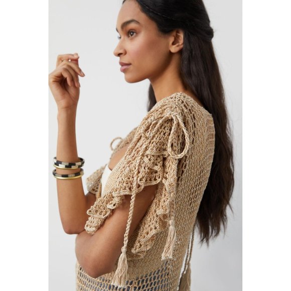 Anthropologie Anna K Gold Mesh Layer - Picture 3 of 11